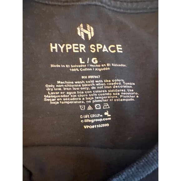 NASA Black Graphic Tee Shirt With Colorful Astronaut Design L/G 100% Cotton By H - Picture 3 of 4